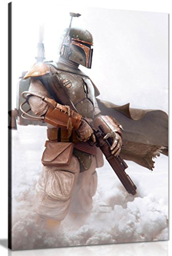 Bobba Fett Star Wars Canvas Wall Art Picture Print (36x24in)