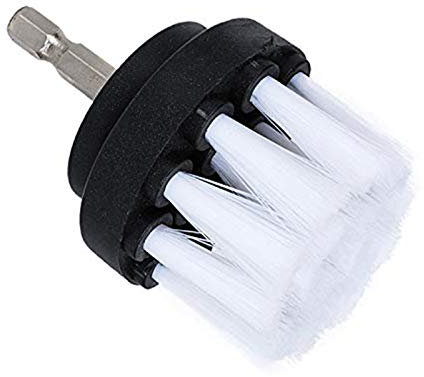 OxoxO 2 Pouces Accessoire de perceuse électrique Brosse Souple Poils Blancs Brosse de Nettoyage à Gommage à Changement Rapide pour revêtement de Tapis Cuir Voitures en Verre Motos RV