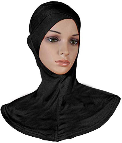 BESTOYARD Frauen Einstellbare Muslim Hijab Neck Cover Schal Motorhaube Innere Hijab Cap Full Cover Bone Lady Islamische Muslimische Kopfbedeckung (43x45 cm, Schwarz)