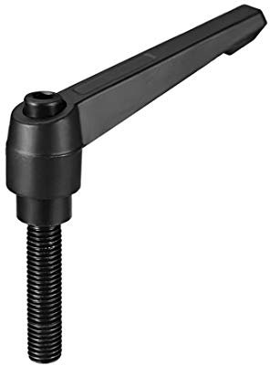 sourcing map M12 x 50 mm maniglia regolabile leva di serraggio filettatura pulsante cricchetto maschio filettato perno manopole a sgancio rapido viti bulloni con leva di bloccaggio nero