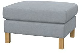 Soferia Hockerbezug Kompatibel Mit Karlstad Hocker Überzieher Hocker-Husse Hockerüberwurf Wasserabweisend Fleckschutz Softi Grau