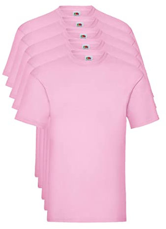 Fruit of the Loom Valueweight 5 Pack T-Shirt, Rose (Light Pink 52), XX-Large (Taille Fabricant: 2 X-L) (Lot de 5) Homme