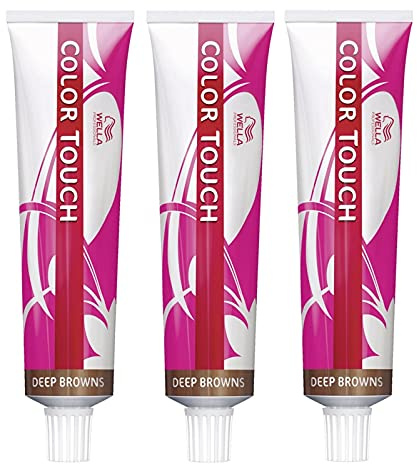 Wella Professionals Color Touch 55/54 Lot de 3 teintures pour cheveux Marron clair acajou intense Rouge 60 ml