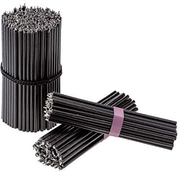 Danilovo Ritual Bienenwachs Kerzen (Schwarze) - Kloster Orthodoxe Kerzen für Gebet, Tischdeko - Ungiftig, Ruß - Tropffrei, Lang, Nachhaltige Produkte, N60, Höhe 20,5 cm, Ø 6,6 mm (100 Stück)