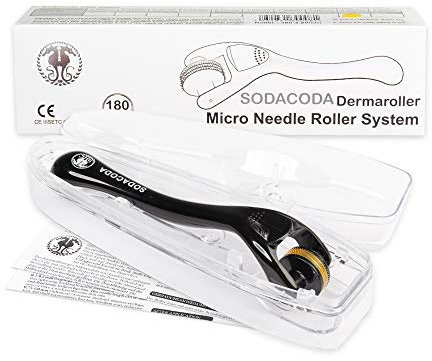 Sodacoda DRS-Roller mit 180 Nadeln aus Titan und Edelstahl – Schlankes Design für präzise Hautpflege (0.75mm)