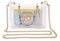MOETYANG Clear Purse Stadium Approved for Women, Small Clear Crossbody Bag Fashion, Cute See Through Clutch Mini Shoulder Bag, Gold, One Size