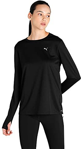 PUMA Damen Run Favorite Ls Tee T-Shirt, schwarz, M