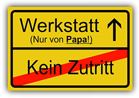 Geschenkschild für die Werkstatt – personalisierte Ideen für den zum Geburtstag | leuchtend Deko für Opa Papa Vater Großvater