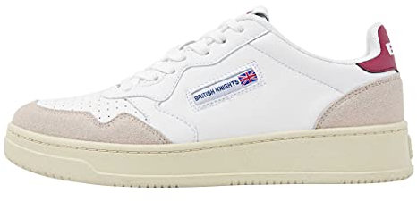 British Knights Damen NOORS Sneaker, White/Burgundy, 40 EU