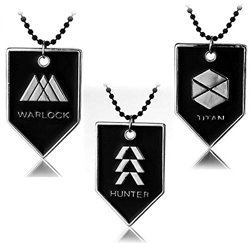 3 Stück Destiny Halskette Hunter Warlock Titan Anhänger Emblem Halskette Ghost Iron Banner 2