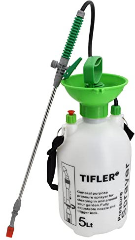 Tifler Drucksprüher 5 Liter mit Überdruckventil und Dauersprühfunktion