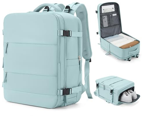 coowoz Großer Reiserucksack für Damen und Herren, Handgepäckrucksack, Wanderrucksack, wasserdichter Outdoor-Sportrucksack, Blau, Large-L, Reiserucksäcke