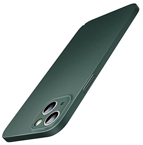 JETech Upgraded Slim (0.85 mm Thin) Case for iPhone 14 6.1-Inch, Camera Lens Cover Full Protection, Slim Fit Ultra Thin Lightweight Matte Hard PC, Support Wireless Charging (Midnight Green)