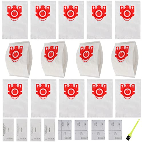 14 Packs 3D Airclean Bags Replacement for Miele FJM Vacuum Cleaner Bags,Compact C1, Compact C2, Complete C1, S241, S290, S300i, S500, S700, S4, S6 Series, Replaces Part 10123220