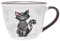 KIUB Bol timbale avec une anse - Motif chat noir - matière porcelaine fine - contenance 550ML