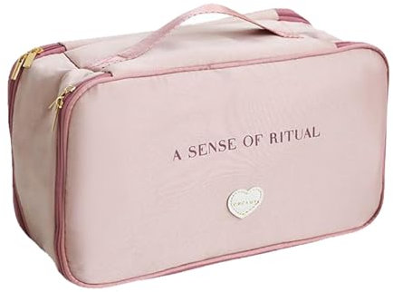 Sharplace Socken Unterwäsche BH Organizer Fall Reise Aufbewahrungstasche Packwürfel Multifunktionale große BH-Tasche für Socken, Reiseutensilien, ROSA