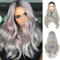 Perücke Halloween Damen,Perücke Frauen Kostüm Halloween,Grey Wig Lang Haar Gelockt,Karneval Perücke Grau,Perücke Damen Perücke Grau,für Halloween Karneval Cosplay Kostüm Party