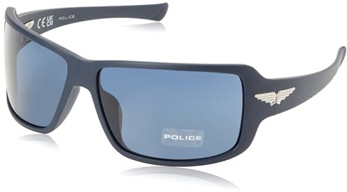 POLICE Herren SPLN37 Sonnenbrille, MATT Blue, 65