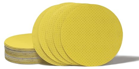 Woltersberger® Ultrapad Lot de 25 disques abrasifs multitrous jaunes Ø 225 mm P60 auto-adhésifs en corindon précieux blanc pour ponceuse à sec ponceuse girafe ponceuse à plaques de plâtre