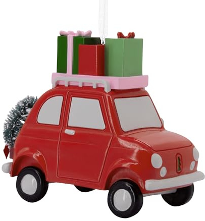 Hallmark Rotes Auto mit Geschenken, Weihnachtsdekoration, hochwertiges Kunstharz