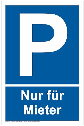 Parkplatz Schild 30x20cm 3mm Starkes Kunststoffschild mit UV-Schutz A4 Format (NUR FÜR MIETER)