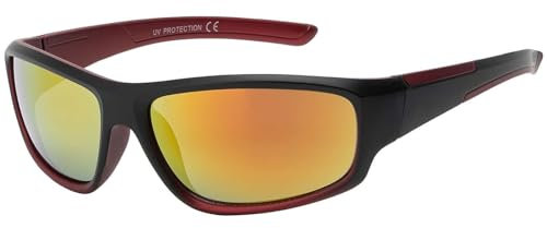 BEZLIT Kinder Freizeit Sonnen Brille Designer 30546 Rot/Gelb-Schwarz