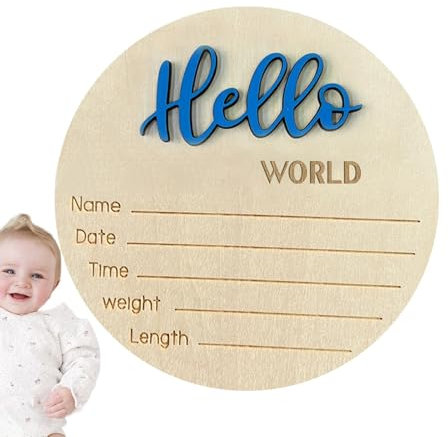 Sirseon Namensschild zur Geburt des Babys, Baby-Ankündigungsschild - Hallo Geburt Baby Willkommensschild | Namensschild aus zur Geburt des Babys für Wohnzimmer, Schlafzimmer, Kinderzimmer