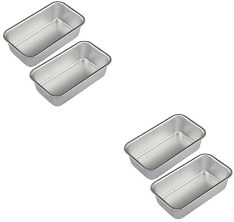 Anneome 4 Stück Haushaltsbackplatte Blech Kochplatte Kastenformen aus Aluminium mit Deckel Brotbackformen Muffinformen küchenwerkzeug easy putz bescherung Kuchenform Bratpfanne Küchenwaren