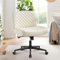 WOLMICS Bürostuhl ohne Armlehnen, Stuhl Mit Rollen, Lesesessel Mit Breiterem Kissen,Wippfunktion, Höhenverstellbar, 360° Criss Cross Chair