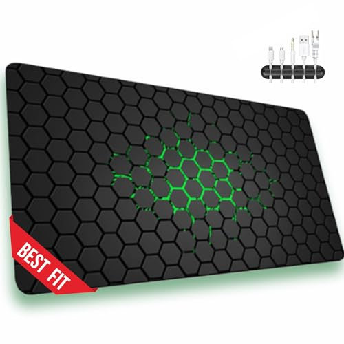Alfombrilla Ratón XXL, Tapete Rato XXL, Alfombrillas Raton 900x400, Alfombrilla Ratón Gaming, Almohadilla Raton, Protector Mesa Escritorio, Mouse Pad Gamer, con Organizador de Cables.