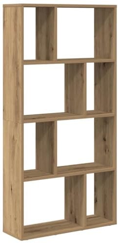 vidaXL Bücherregal, Standregal 8 Fächer, Raumteiler Regal für Wohnzimmer Schlafzimmer Büro, Aufbewahrungregal Aktenregal Büroregal, Artisan-Eiche Holzwerkstoff