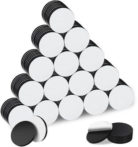 150Pcs Round Small Magnets,20*2mm Mini Magnets for Crafts,Tiny Fridge Magnets with Adhesive Backing,Magnetic Dots,Self Adhesive Magnetic Stickers for Whiteboard Photos Notice Board School Office Tools