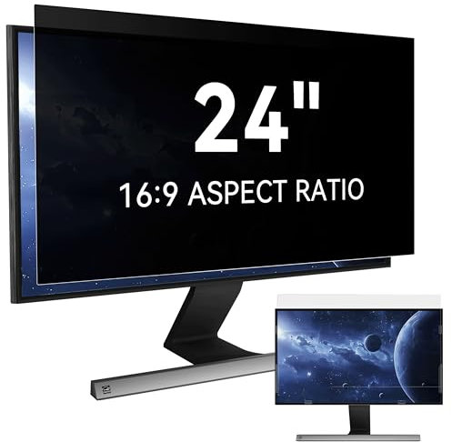poidowis Filtre de Confidentialité Premium 24 Pouces 16:9 - Protection d'Écran Amovible Anti-Espion, Anti-Lumière Bleue et Anti-Regard, Compatible avec la Plupart des Moniteurs PC 24 Pouces