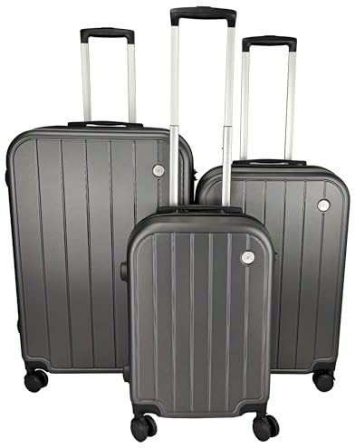 Luggage Sets 3 Piece - Hardshell Suitcase set of 3 Suitcases - Lightweight Suitcase Sets with Lock - Large Medium Small Suitcases Cabin size 4 Wheels - Case and Hand Luggage set (Grey, Set of 3)