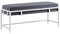 BETTSO - Elegante Sitzbank LAMO - Polsterbank mit Metalbeinen - Moderner Bettbank - Garderobenbank - Sitzhocker Wohnzimmer, Schlafzimmer, Flur - Metalfarbe Weiß - Stofffarbe Dunkelgrau - 100x35x45cm