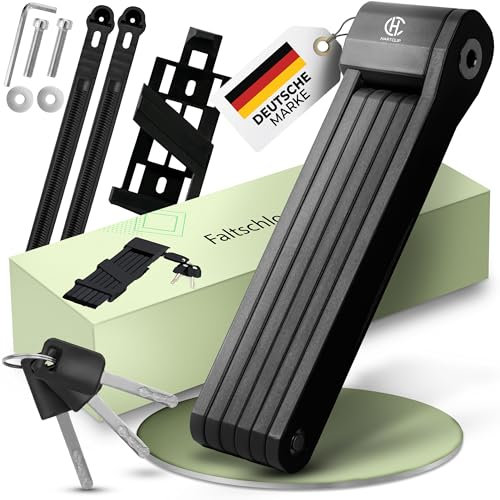 HARTCLIP Fahrradschloss Faltschloss Testsieger 85 cm mit Halterung– robuste Bauweise, Fahrradschloss hohe Sicherheit bei kompakter Größe, Bicycle lock vielseitig einsetzbar für Fahrrad, E-Bike & Co.