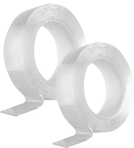 Coopers of Stortford - Pack of 2 Waterproof Invisi Nano Tape with Super Strong Reusable Adhesive - Damage Free Wall Fixing for Indoor & Outdoor Use, Holds Up to 7kg