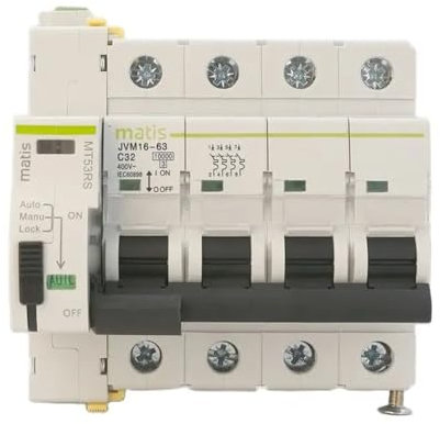 XLMURZAC Réenclencheur Automatique MT53RAsx MCB avec Mini disjoncteur triphasé 4P 10KA contrôle RS485(4P-MCB-C40A)