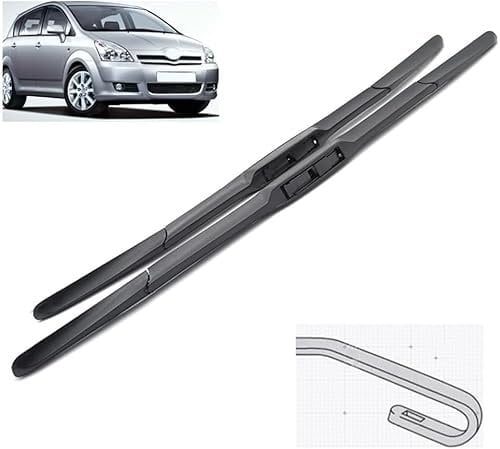 Scheibenwischer für Toyota Corolla Verso 2 E121 AR10 2001-2009 Front - Originalgröße - Leise & Kratzfrei - Einfache Montage - 2er Set