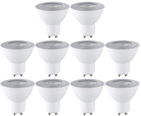 Wouueso 10PCS Deckenspot-Set 7W GU10-Sockel Energiesparendes Downlight LED-Licht Innenbeleuchtung 6000K Weißlicht