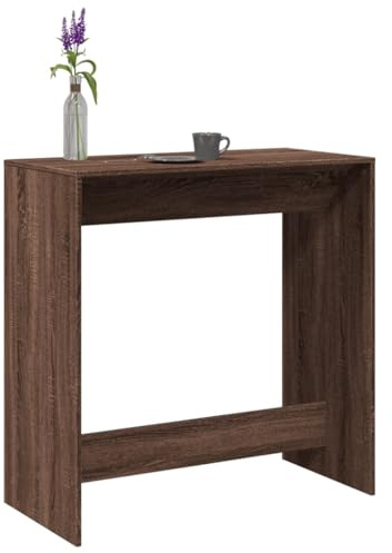 SDWEHO7 Bartisch, Schmal Küchentisch, Küchentresen, rechteckiger Stehtisch für Restaurant, Wohnzimmer, Küche, Robust, Braun Eichen-Optik 102x50x103,5 cm Holzwerkstoff