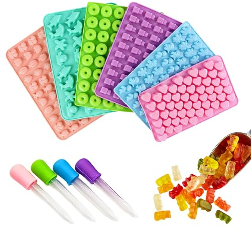 6 Stück Gummibärchen Form Silikonform Süßigkeiten für Schokoladenformen Gelee Schokolade