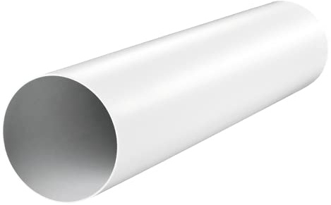 Vents 125mm Rigid Ducting Pipe – 500mm Straight Round Ventilation Tube for Bathroom & Kitchen Extractor Fans, White