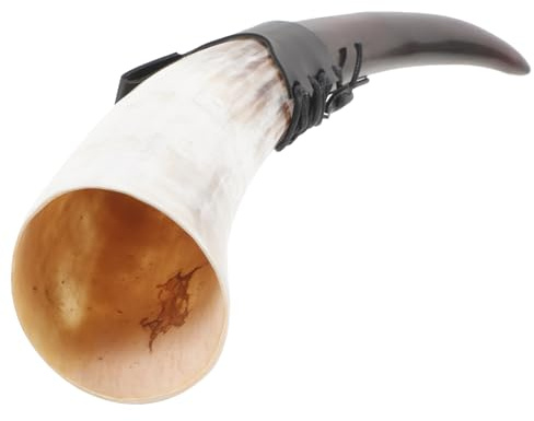 JOINPAYA Taza de Cuerno de Vino Decorativa Negra de Cuero y Asta | Pieza Artística para Hogar, Diseño Ligero, Fácil de Guardar y Mover, Formato de Cuerno