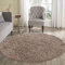Serdim Rugs Moderner Shaggy Modern Shaggy Teppich, hoher Flor Flor lang, Soft Touch, Teppich Uni Dark beige; Größe: Ø120 cm rund