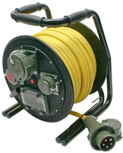 Dönges Leitungsroller THW 400 V, 32 A, 25 m, L1/L2 (THW Energieverteiler Starkstrom) Eingang: 1 x Stecker CEE 5-pol 32 A IP67
