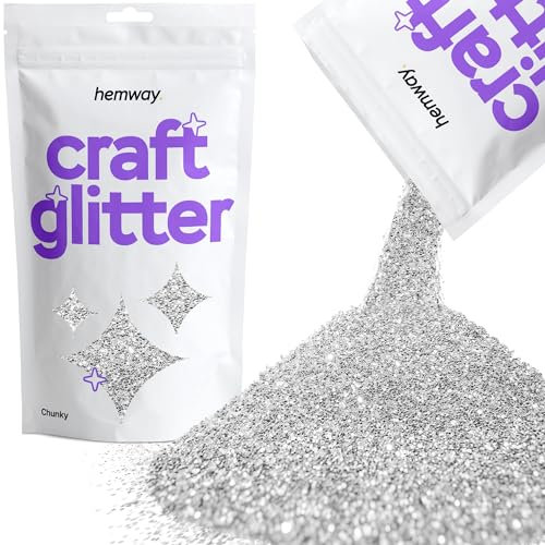 Hemway Craft Glitter 100g 3,5 Unzen Chunky 1/40 0,025 0.6MM (Silber)