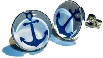 Anker maritim 925 Sterling Silber 10mm Ohrringe Ohrstecker