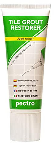PECTRO Tile Grout Restorer | Fill and bleach the joints | Joint Repair and Reviver (14,12oz - 400g) | White joints like new in bathrooms & kitchens and any room