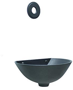 Fonderia Bongiovanni | Fontaine de jardin extérieur | Fontaine murale | Modèle 600 en aluminium | Couleur Gris Fonte avec Rosace Disque | Fontaine murale d'extérieur